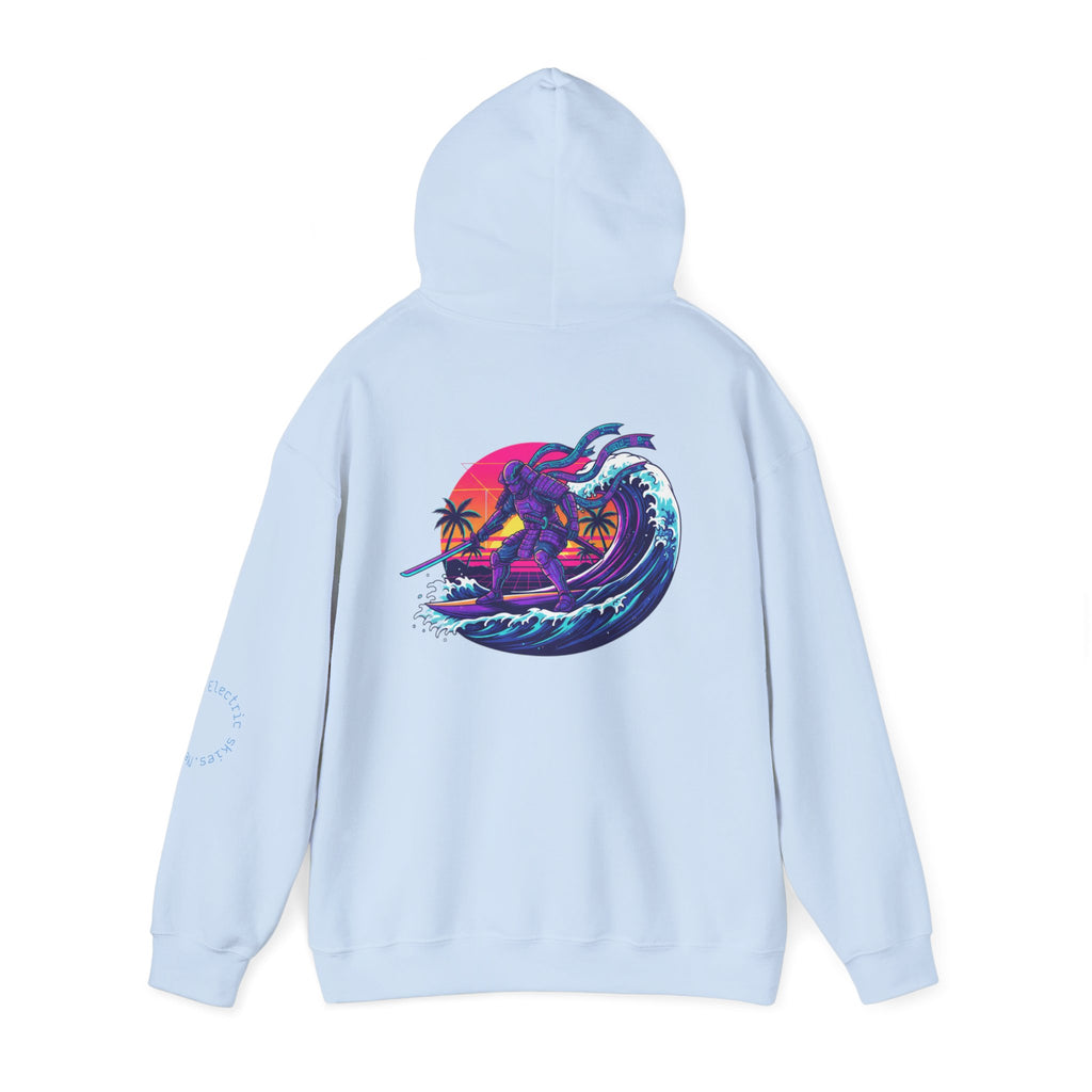 Future Paradise Hoodie — Retro Surf Samurai Graphic Pullover