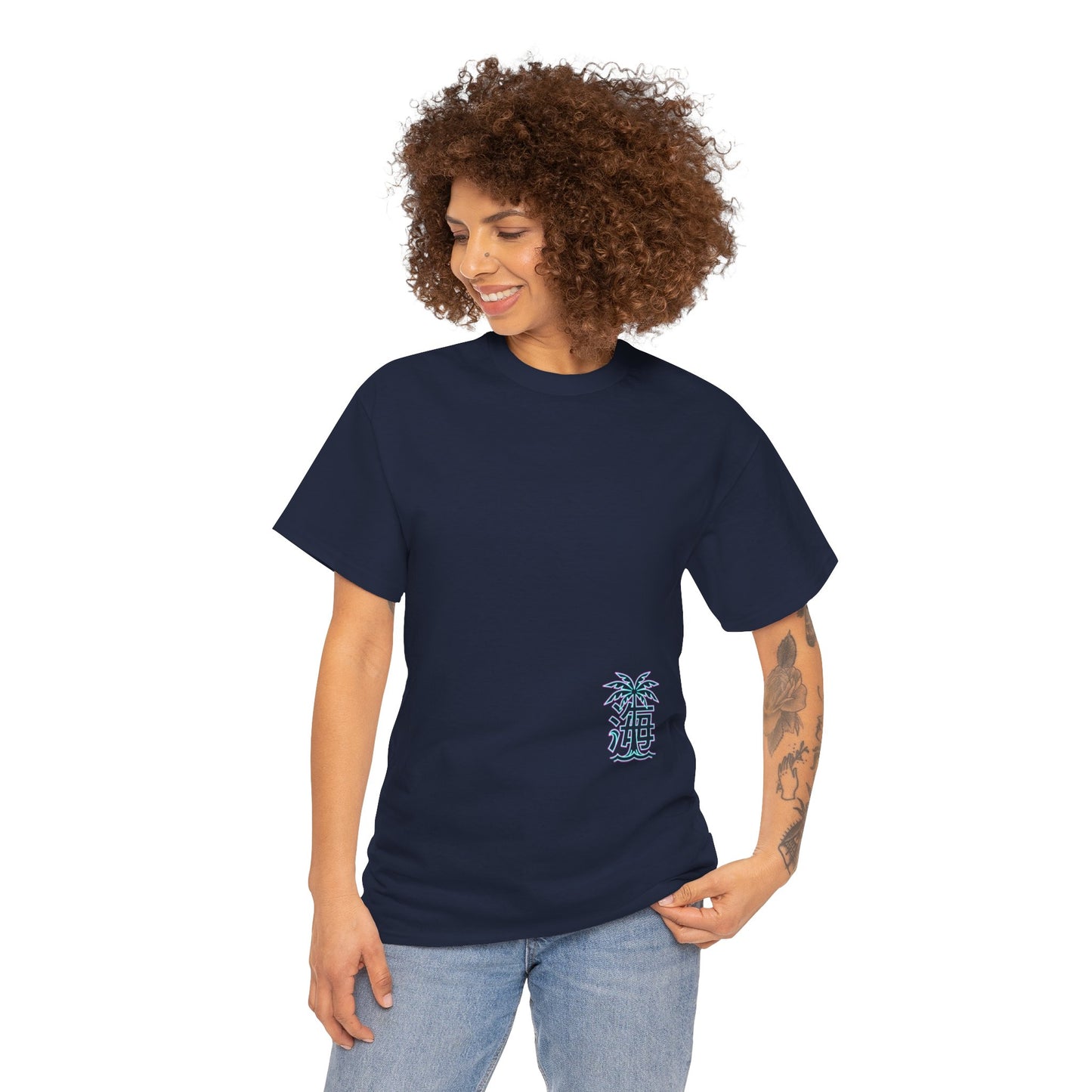 Vaporwave Japanese Surf T-Shirt — "未来の海" Retro Neon Aesthetic