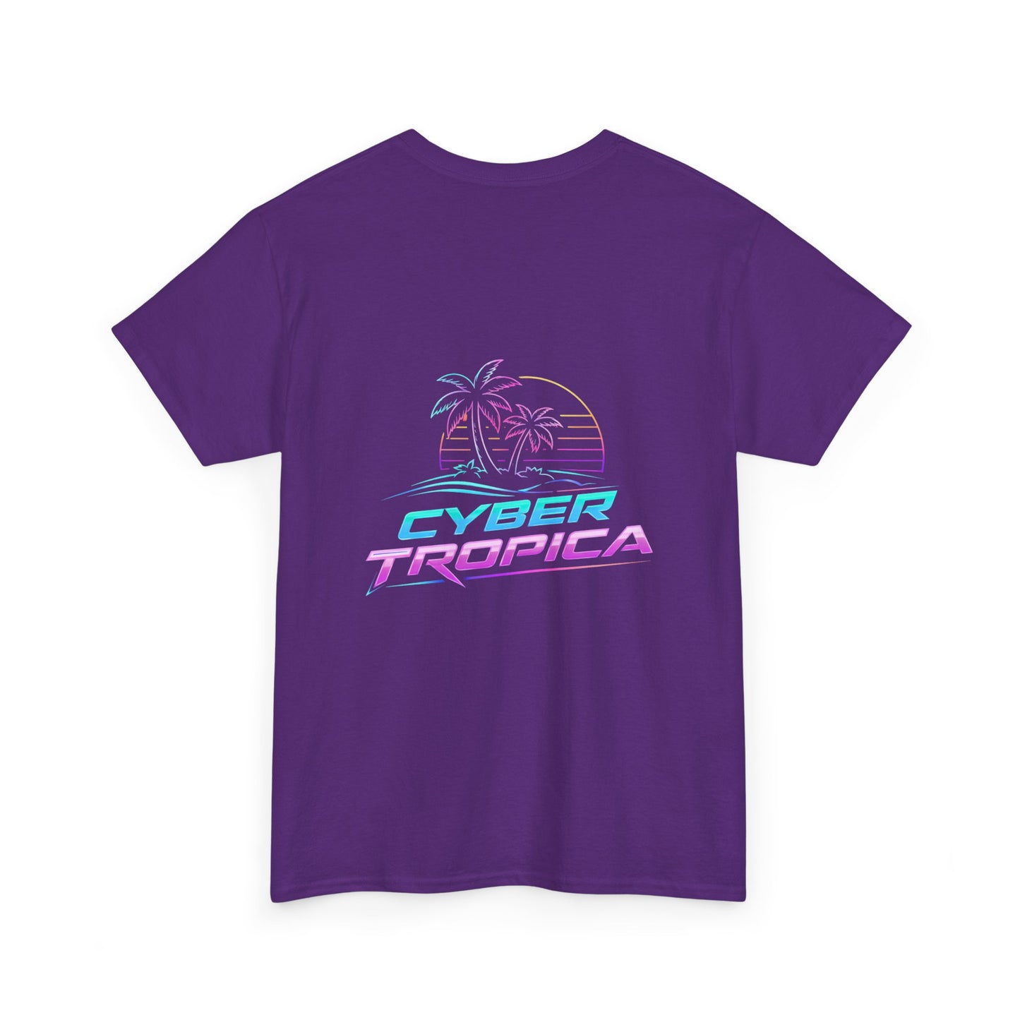 Cyberpunk Tropical Duo Tee — Neon Futuristic Beach Graphic T-Shirt