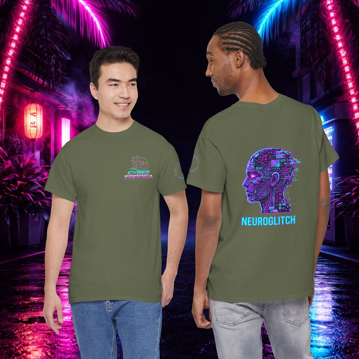 Neuroglitch Graphic Tee — Retro Futuristic Cyberpunk T-Shirt