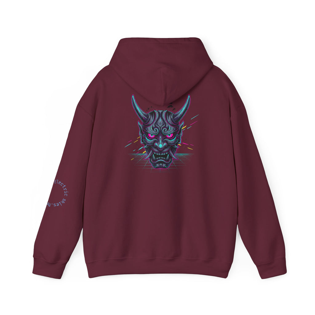 Hannya Demon Mask Hoodie — Japanese Oni Mask Graphic Pullover