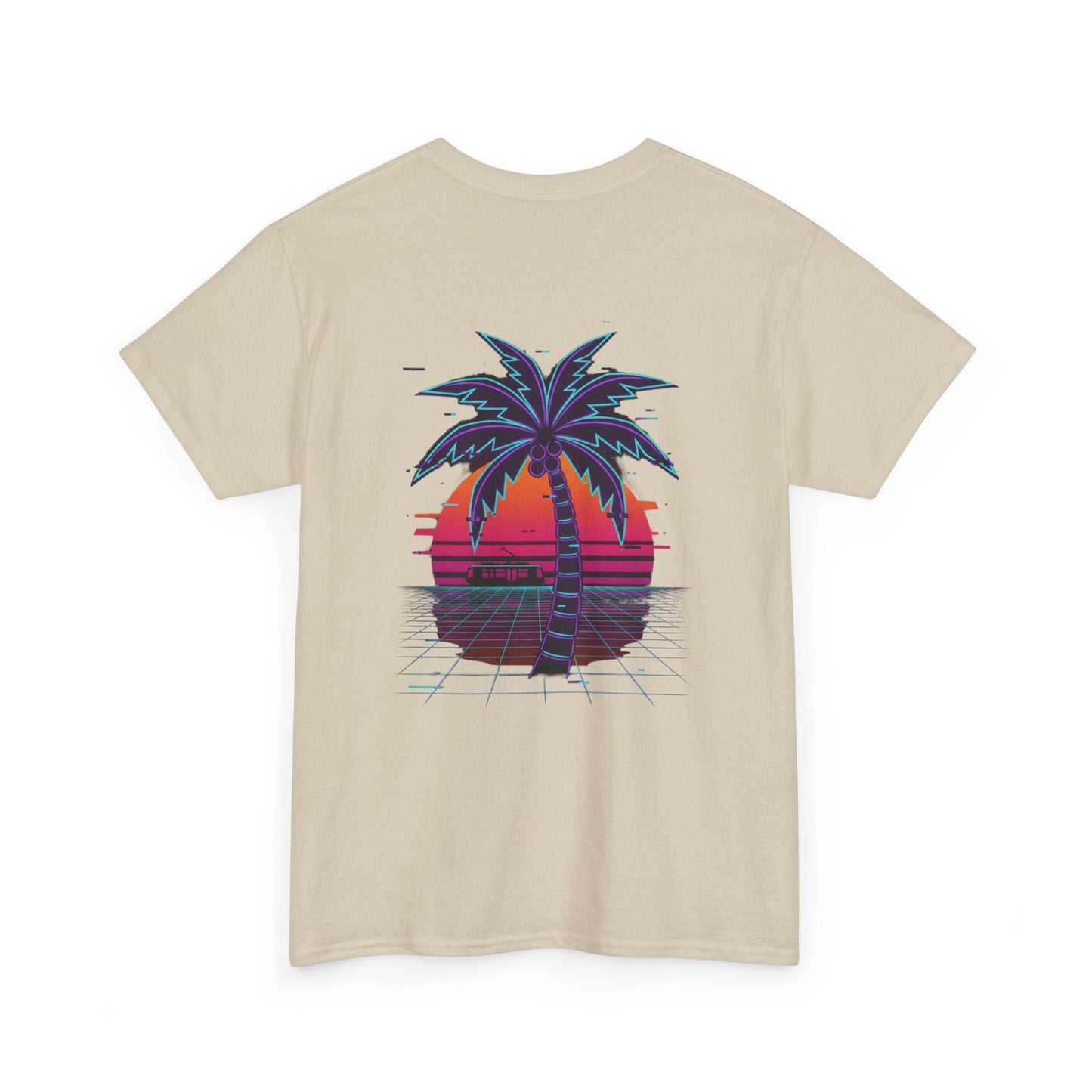 Retro Palm Tree Sunset T-Shirt — Vintage Tropical Beach Tee