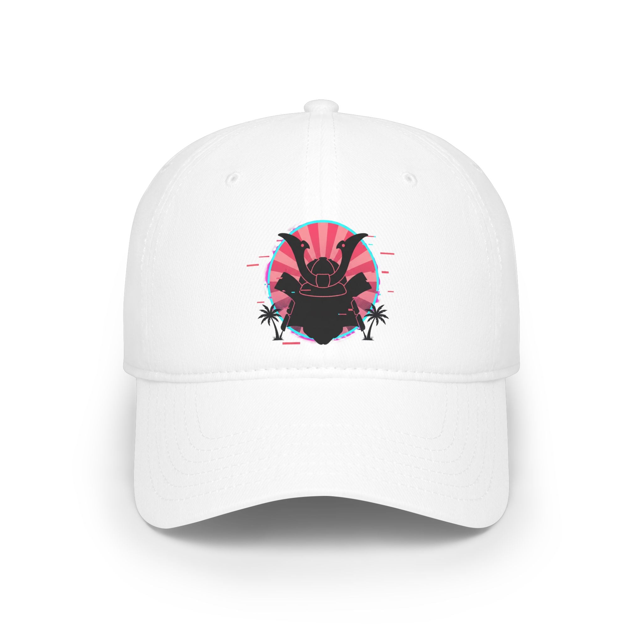 Samurai Sunset Baseball Cap — Retro Japanese Warrior Hat