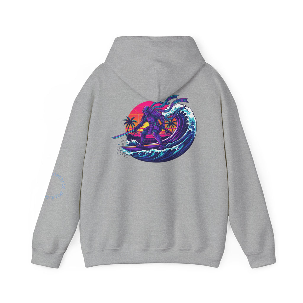 Future Paradise Hoodie — Retro Surf Samurai Graphic Pullover