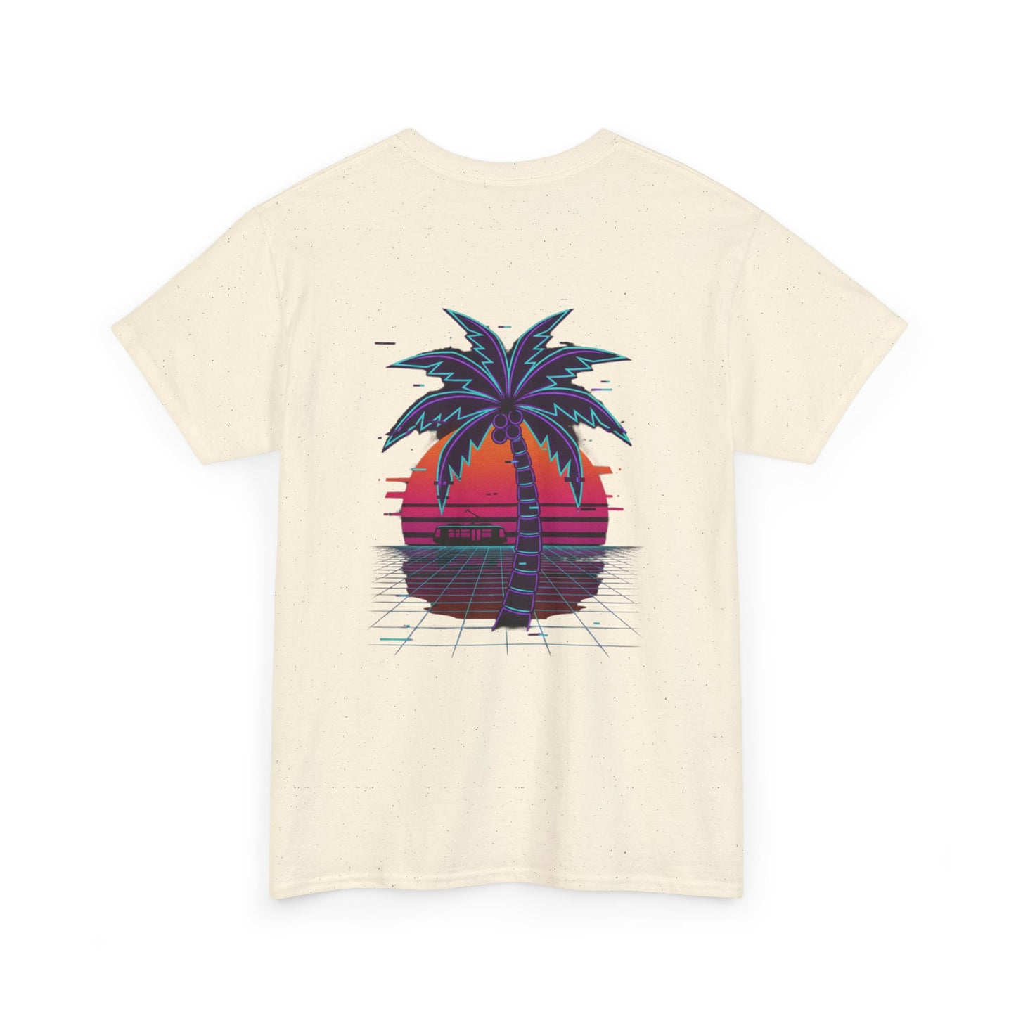 Retro Palm Tree Sunset T-Shirt — Vintage Tropical Beach Tee