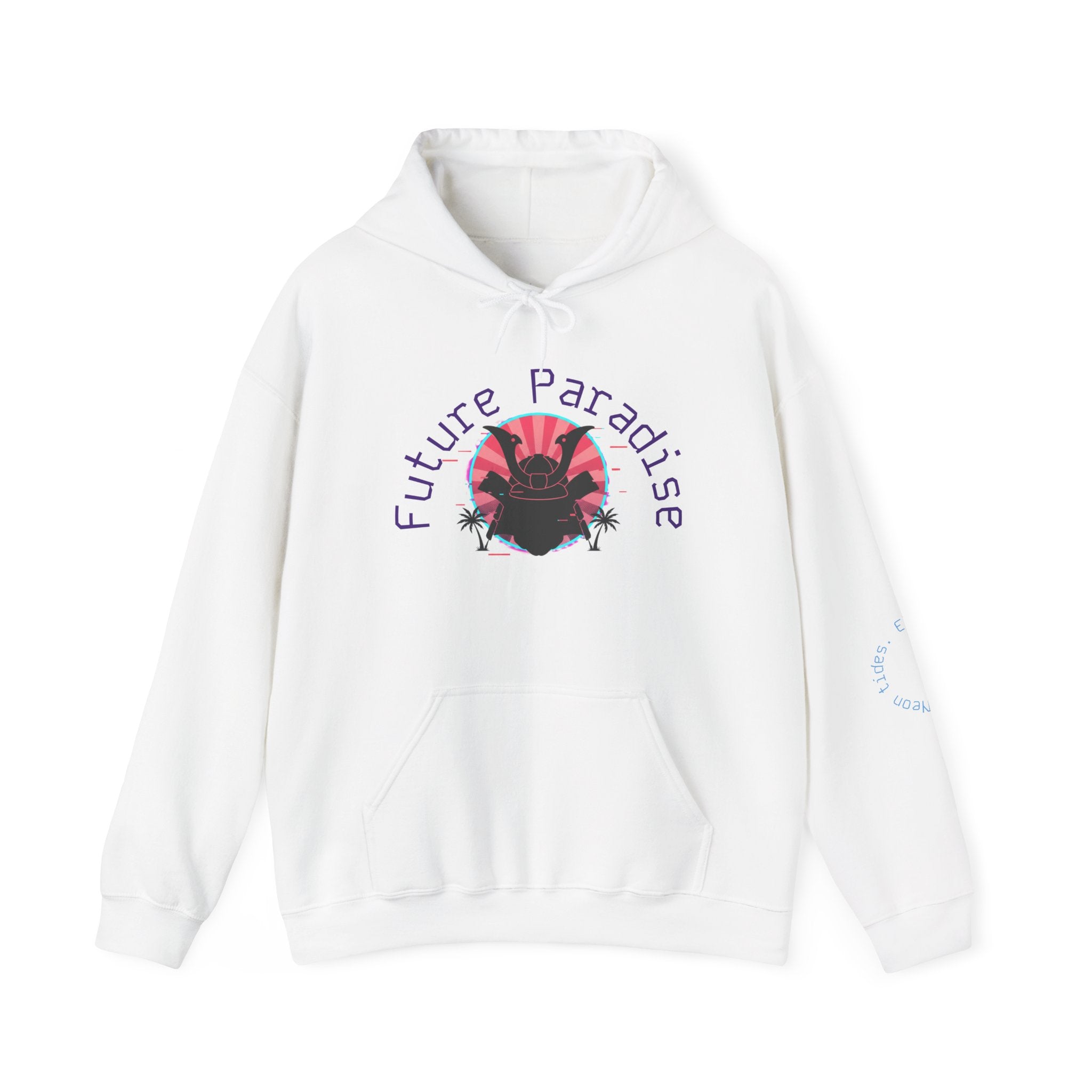 Future Paradise Hoodie — Retro Surf Samurai Graphic Pullover