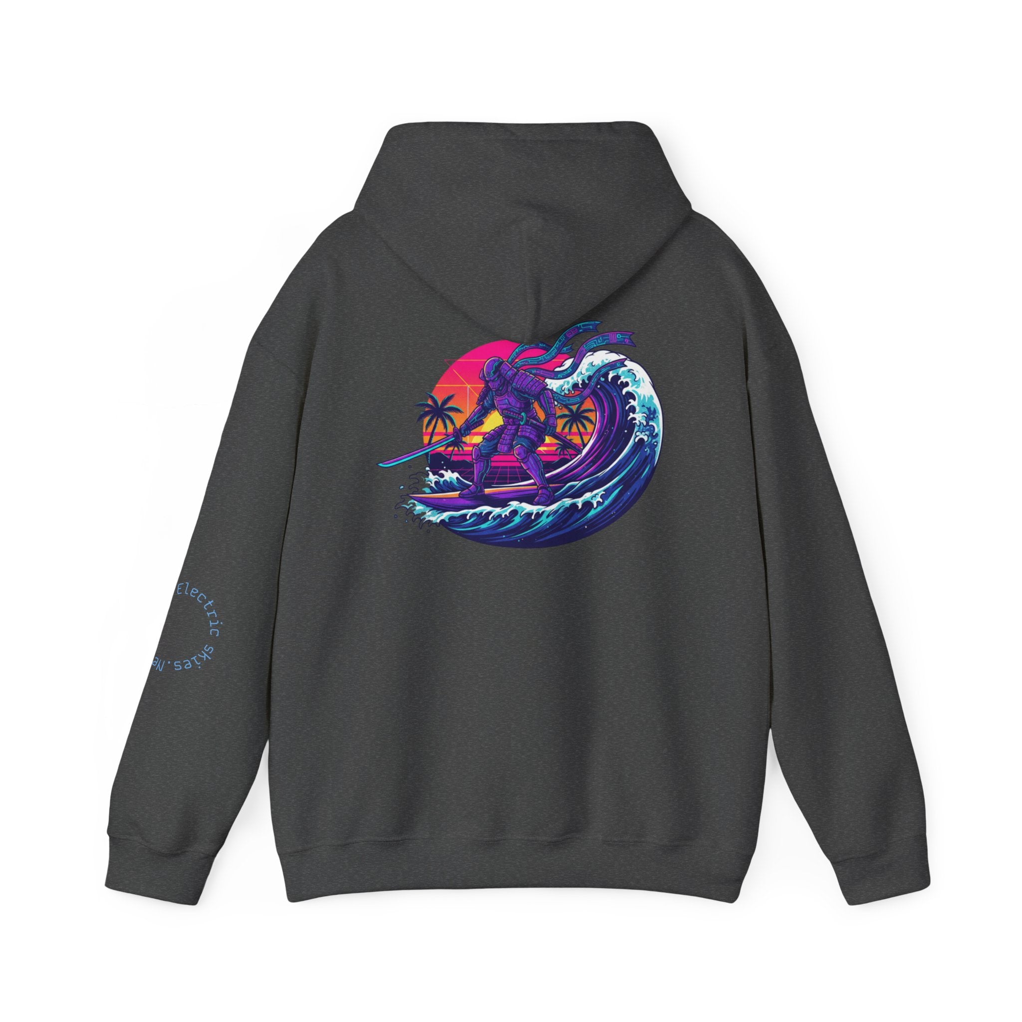 Future Paradise Hoodie — Retro Surf Samurai Graphic Pullover