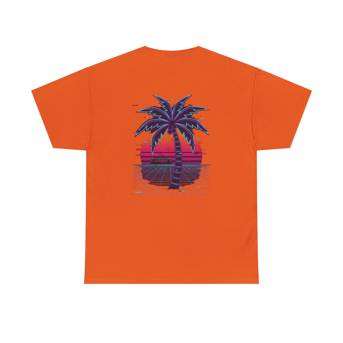 Retro Palm Tree Sunset T-Shirt — Vintage Tropical Beach Tee