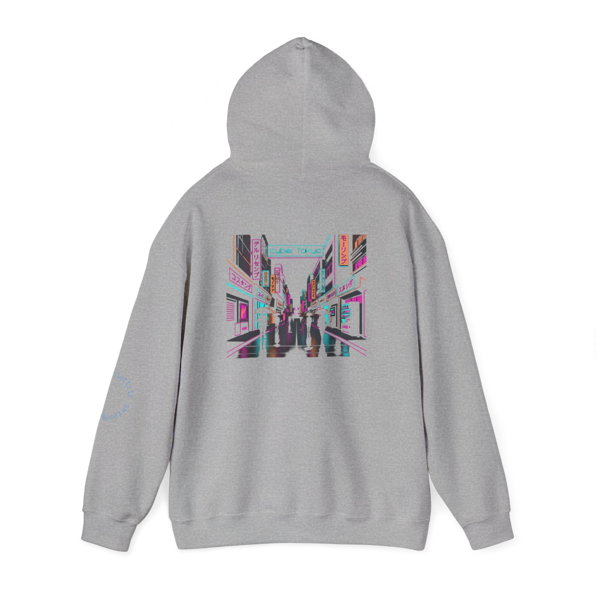 Cyber City Anime Hoodie – Neon Retro Dystopia Streetwear