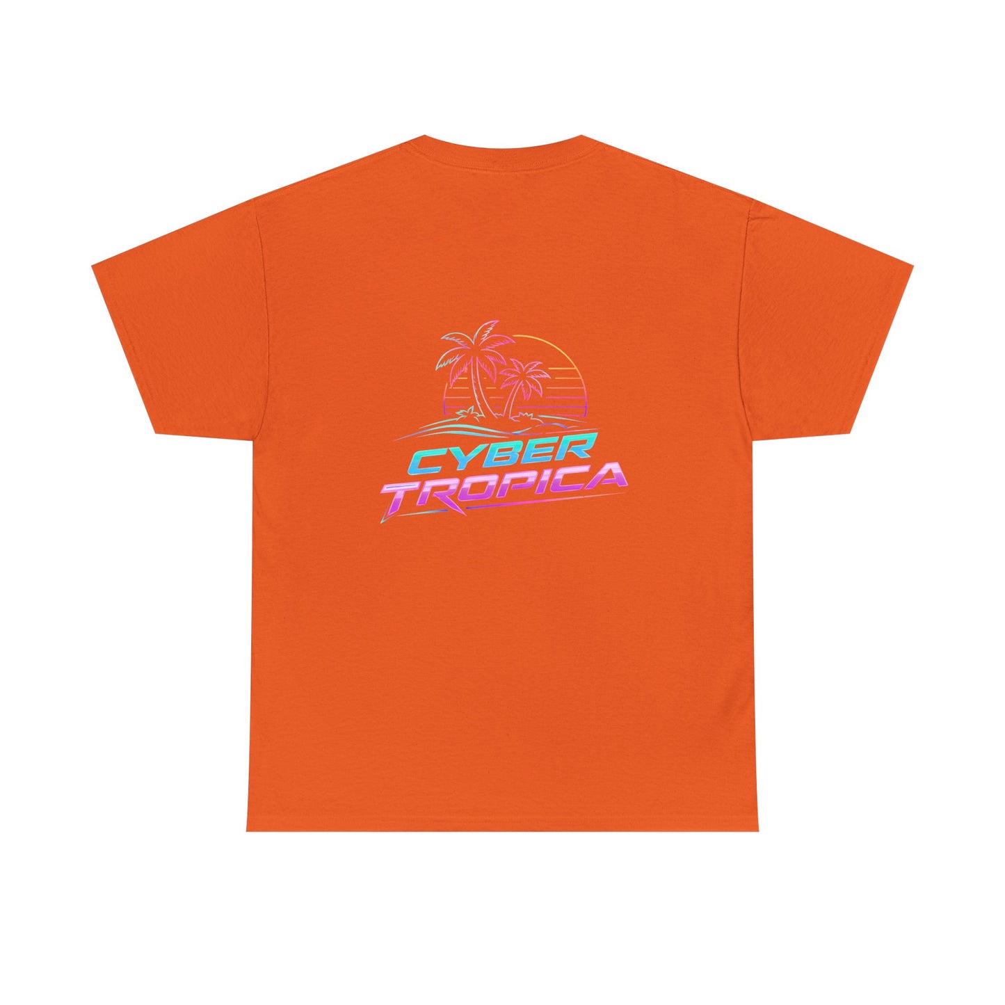 Cyberpunk Tropical Duo Tee — Neon Futuristic Beach Graphic T-Shirt