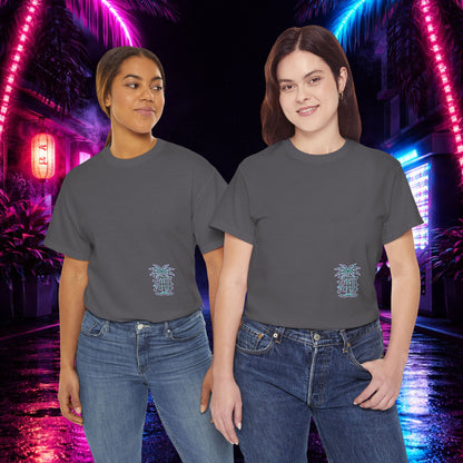 Vaporwave Japanese Surf T-Shirt — "未来の海" Retro Neon Aesthetic