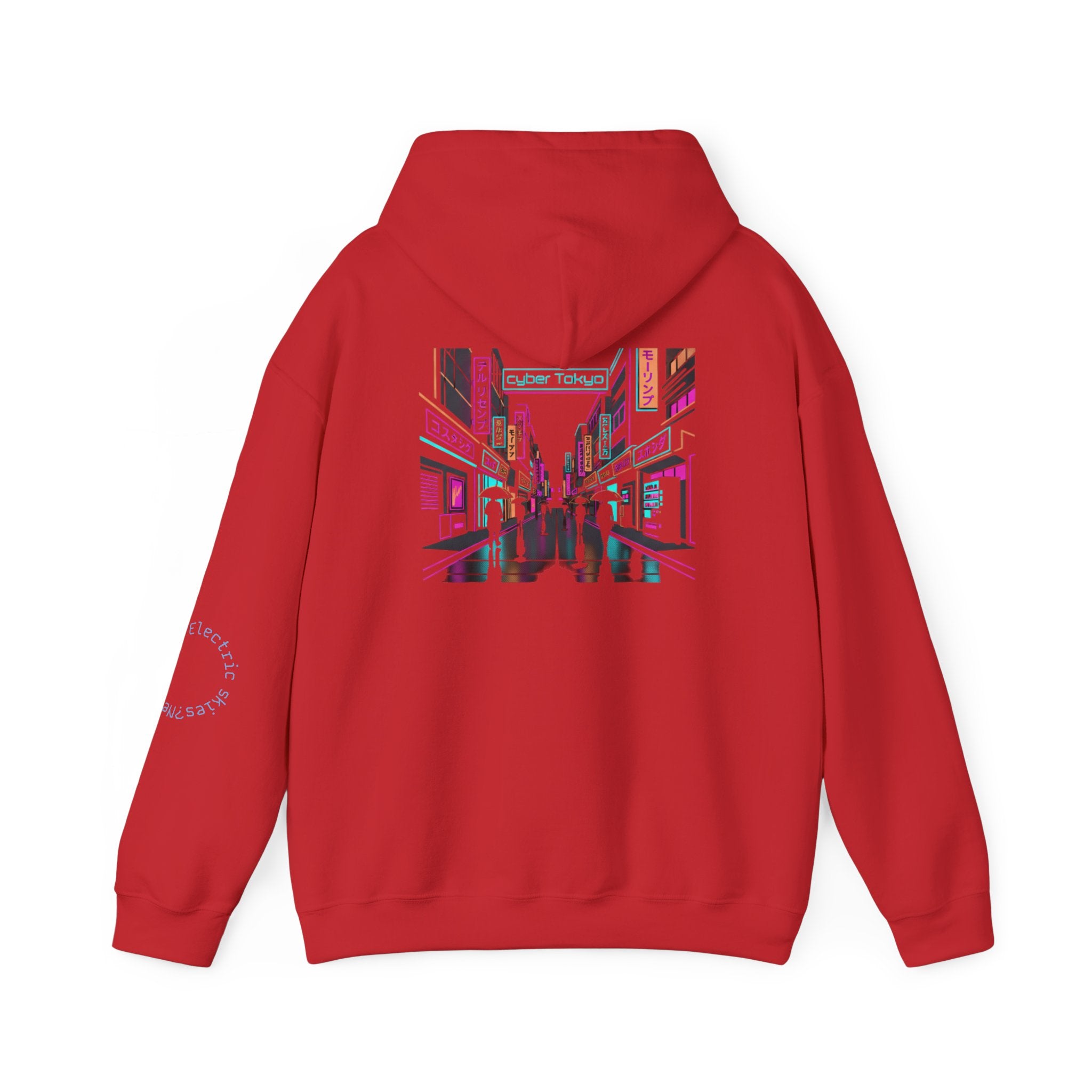 Cyber City Anime Hoodie – Neon Retro Dystopia Streetwear
