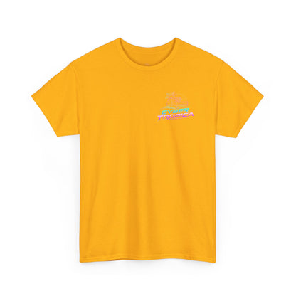Retro Palm Tree Sunset T-Shirt — Vintage Tropical Beach Tee