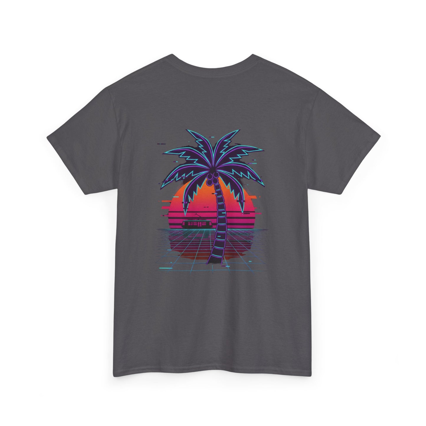 Retro Palm Tree Sunset T-Shirt — Vintage Tropical Beach Tee