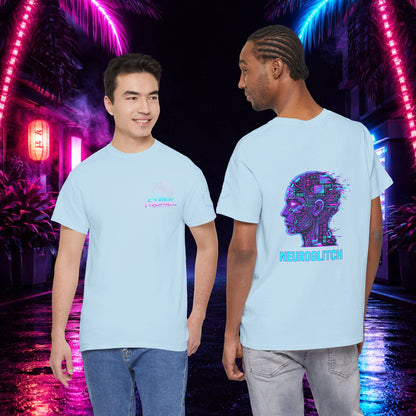 Neuroglitch Graphic Tee — Retro Futuristic Cyberpunk T-Shirt