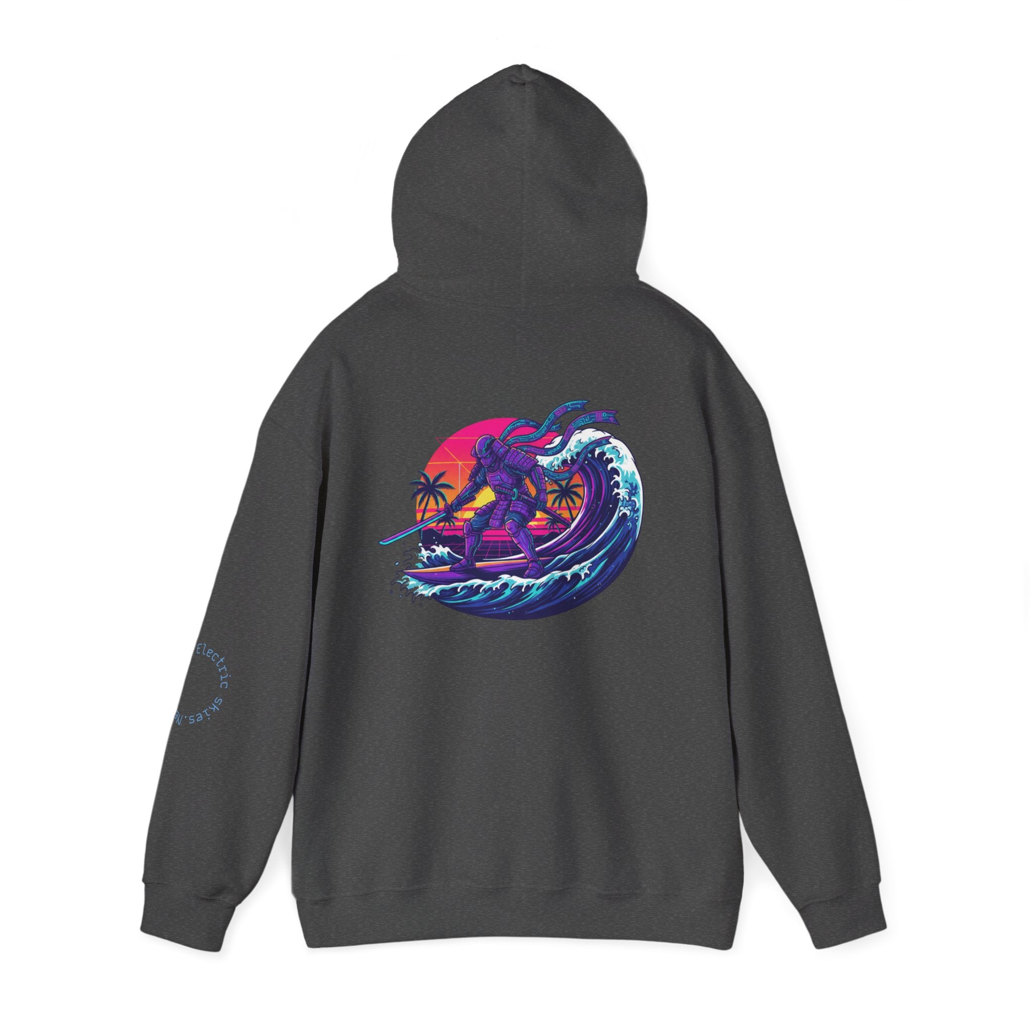 Future Paradise Hoodie — Retro Surf Samurai Graphic Pullover