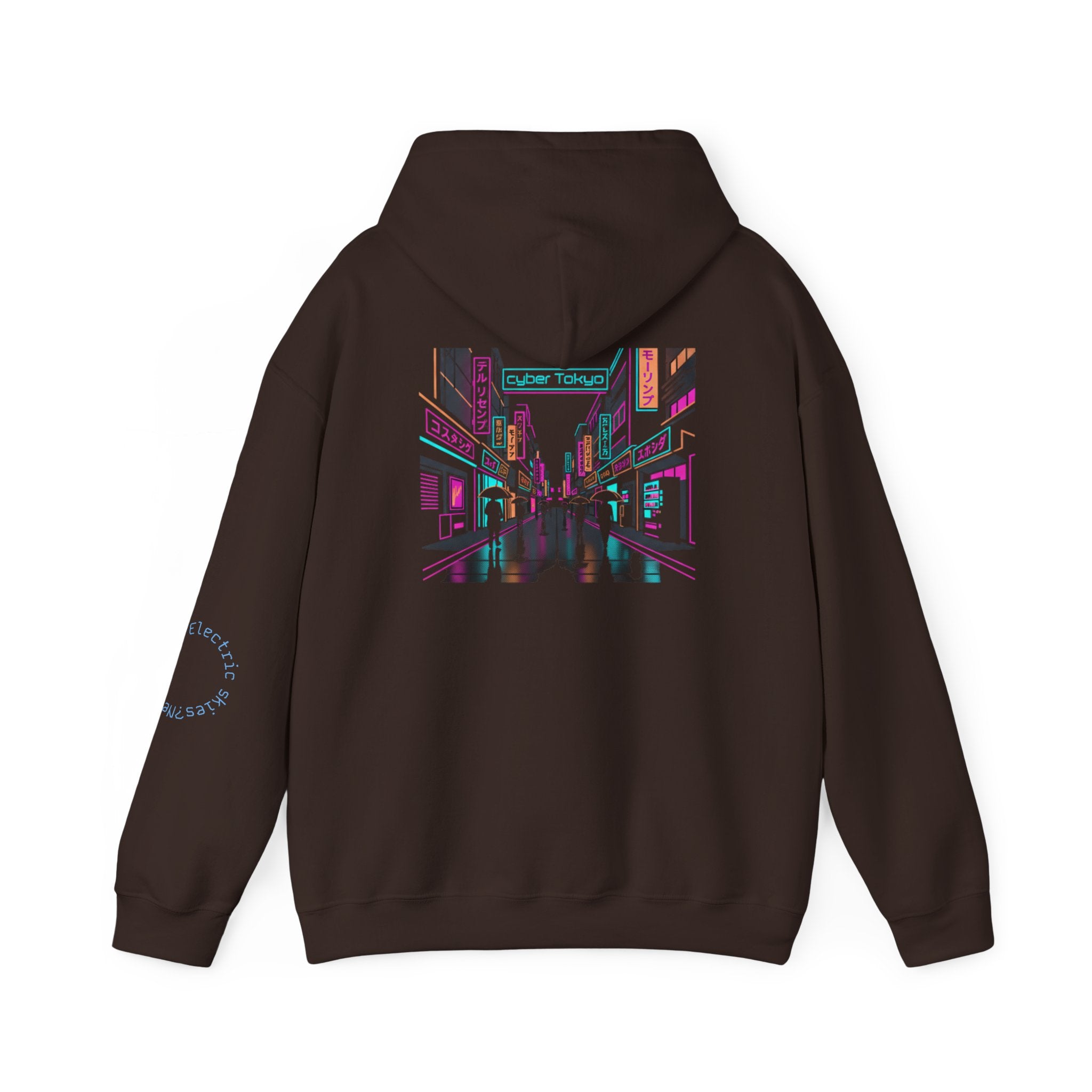 Cyber City Anime Hoodie – Neon Retro Dystopia Streetwear