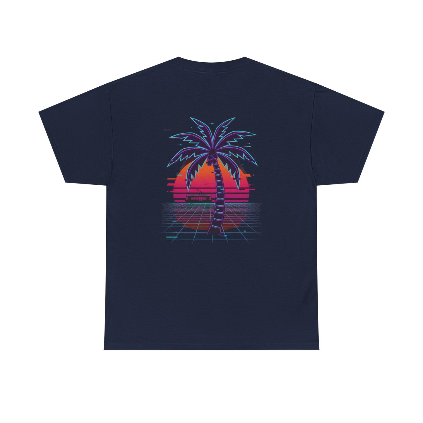 Retro Palm Tree Sunset T-Shirt — Vintage Tropical Beach Tee