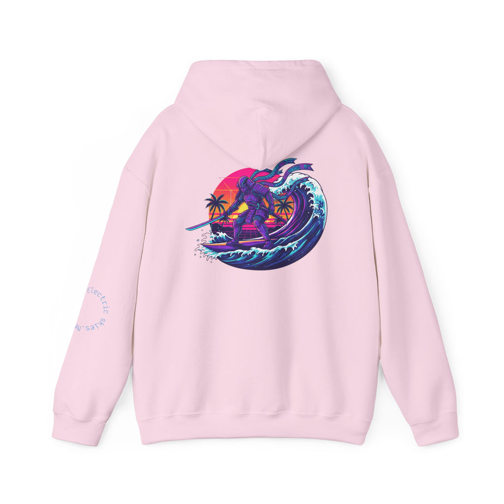 Future Paradise Hoodie — Retro Surf Samurai Graphic Pullover