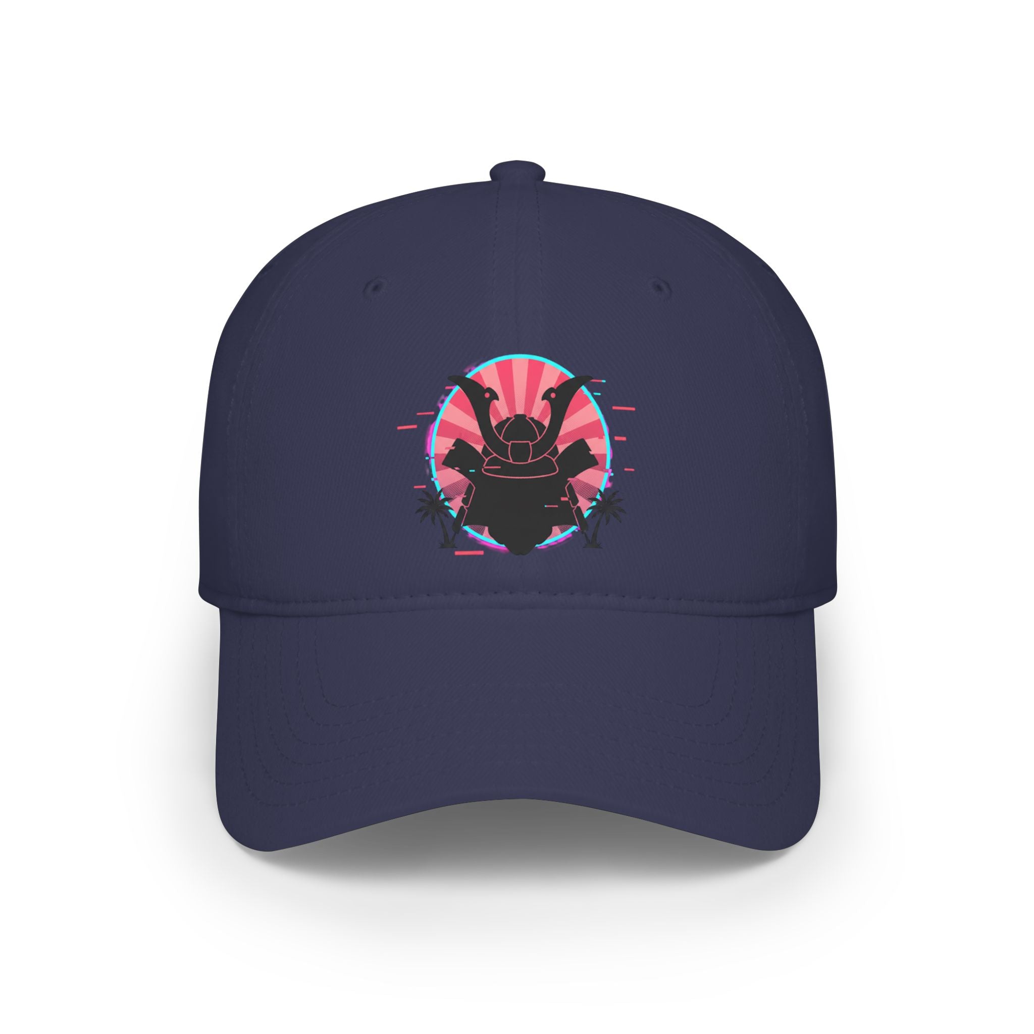 Samurai Sunset Baseball Cap — Retro Japanese Warrior Hat