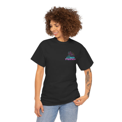 Retro Palm Tree Sunset T-Shirt — Vintage Tropical Beach Tee