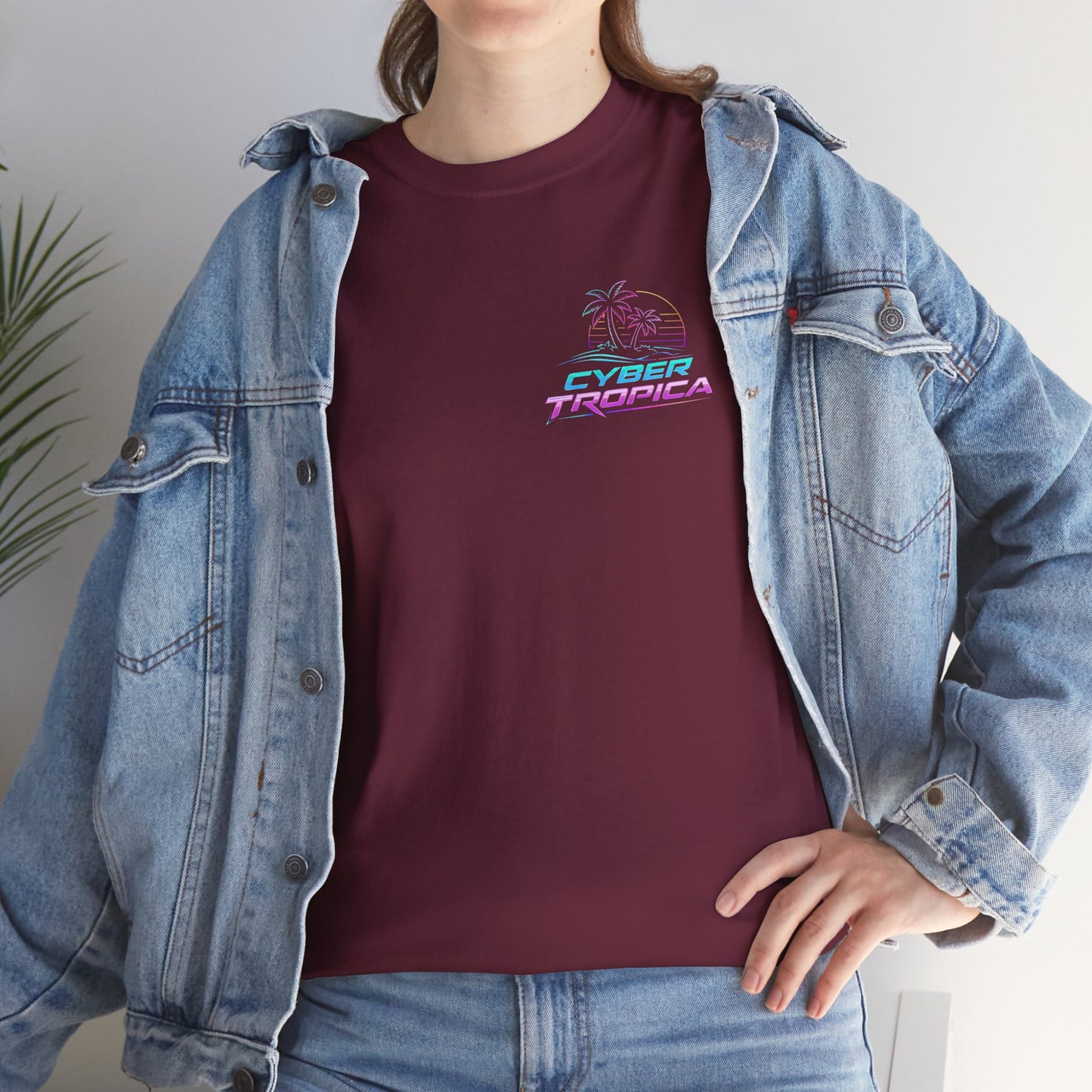 Retro Palm Tree Sunset T-Shirt — Vintage Tropical Beach Tee