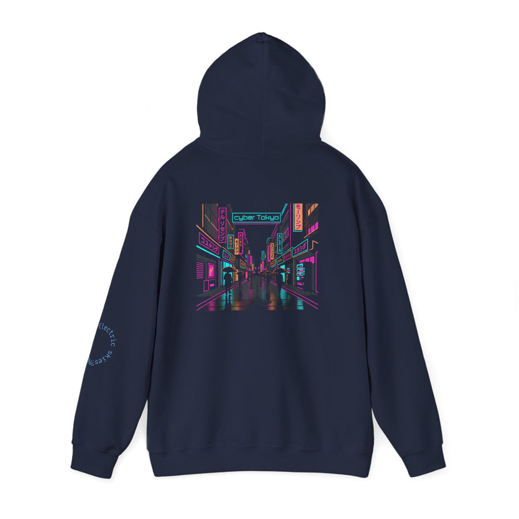 Cyber City Anime Hoodie – Neon Retro Dystopia Streetwear