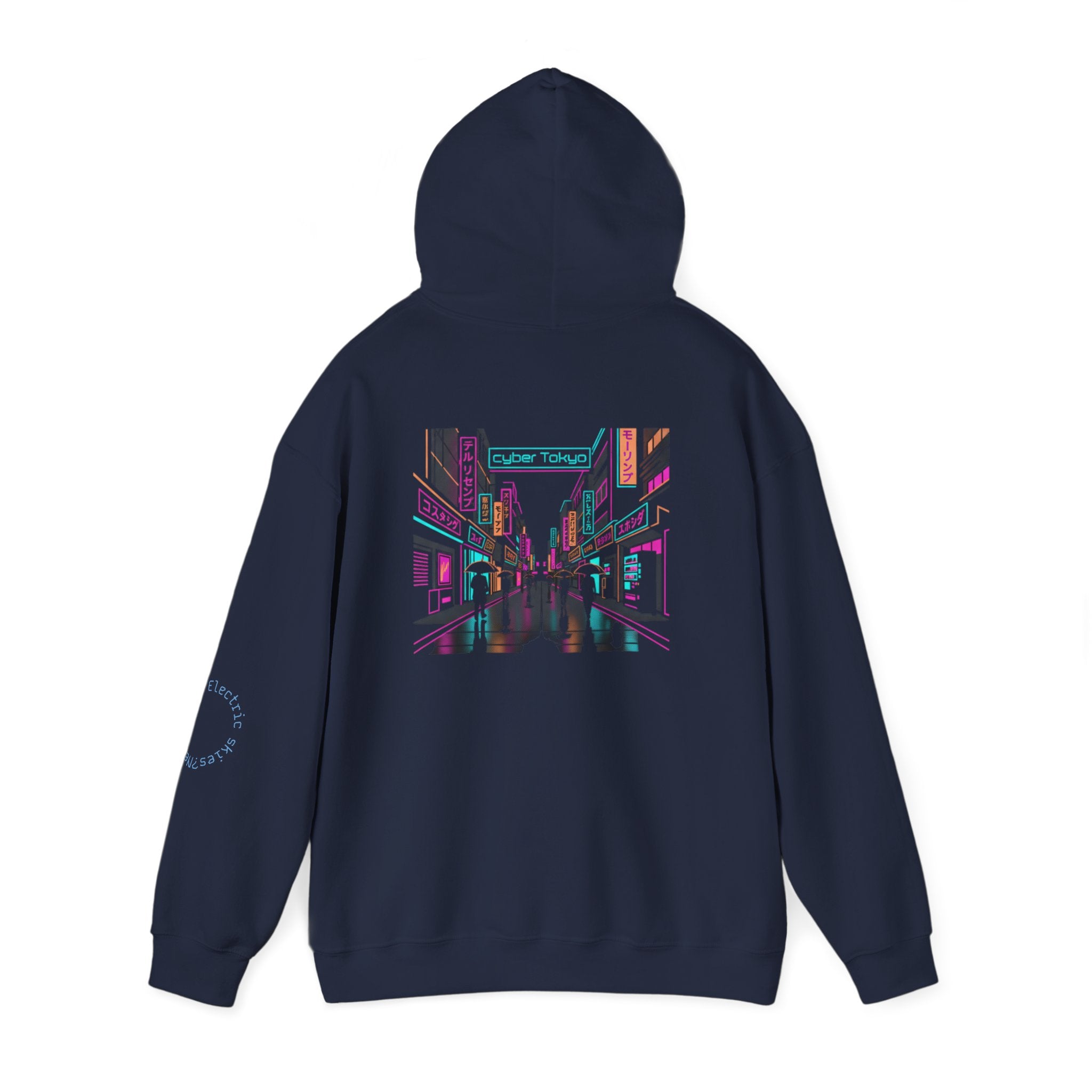Cyber City Anime Hoodie – Neon Retro Dystopia Streetwear