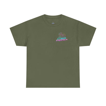 Retro Palm Tree Sunset T-Shirt — Vintage Tropical Beach Tee
