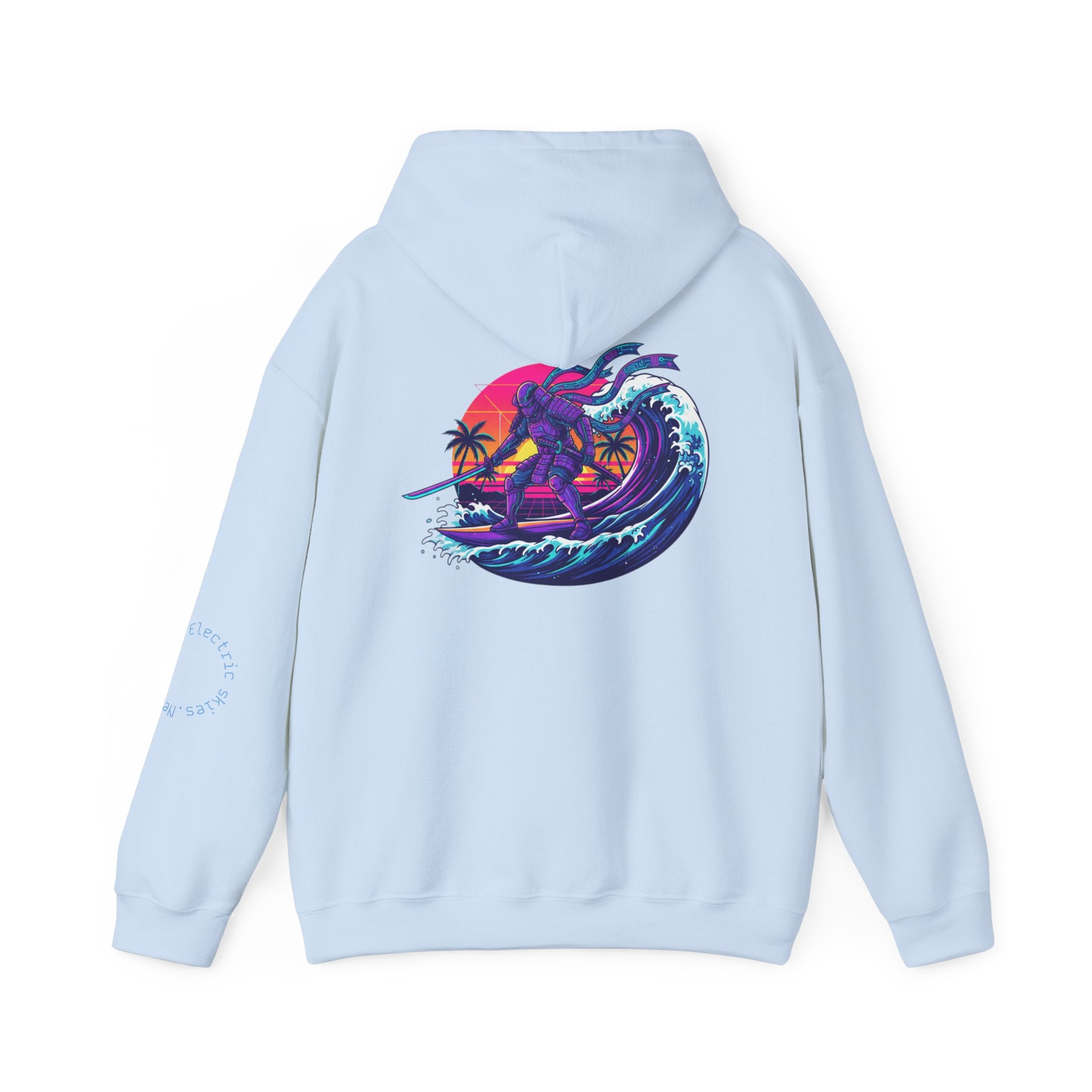 Future Paradise Hoodie — Retro Surf Samurai Graphic Pullover