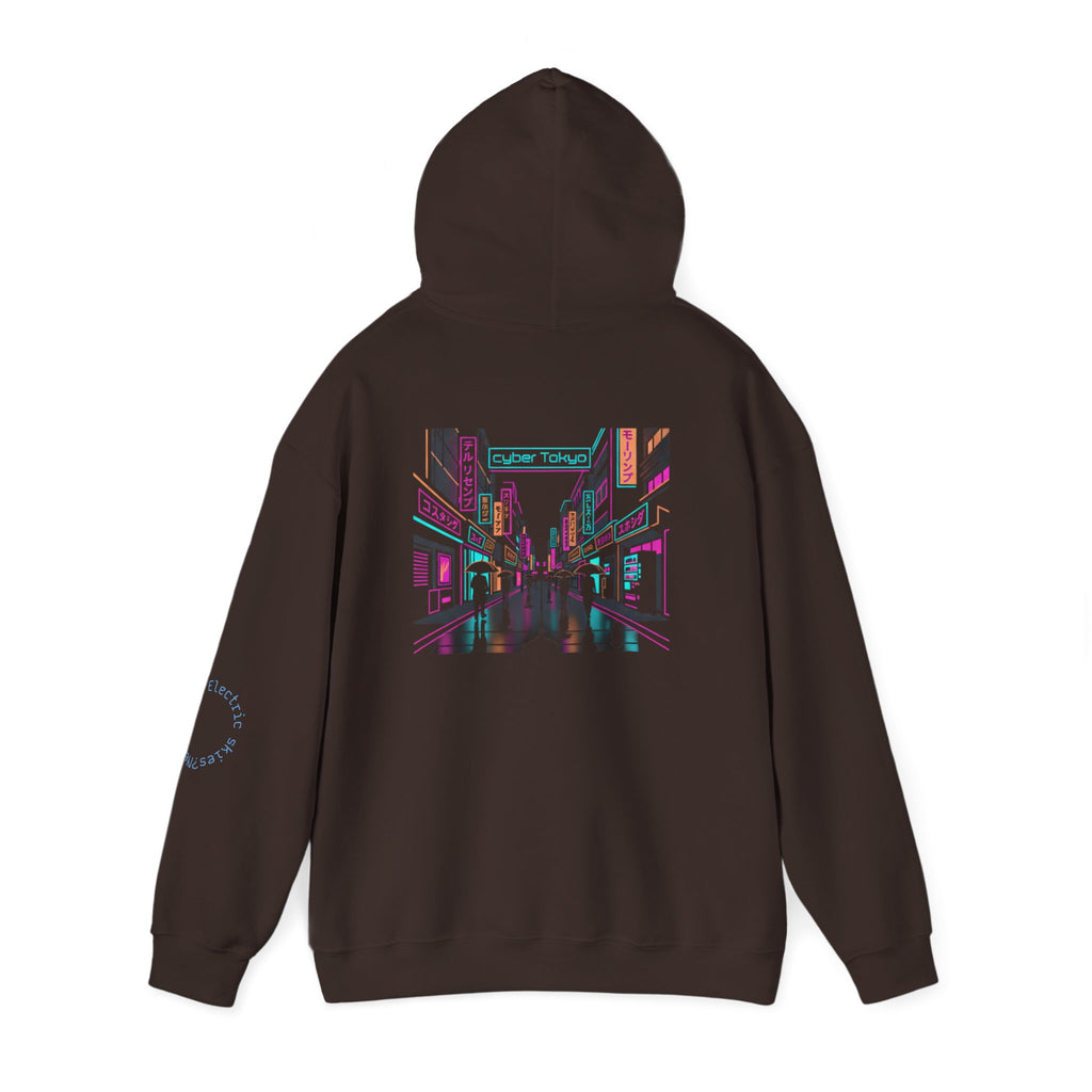 Cyber City Anime Hoodie – Neon Retro Dystopia Streetwear