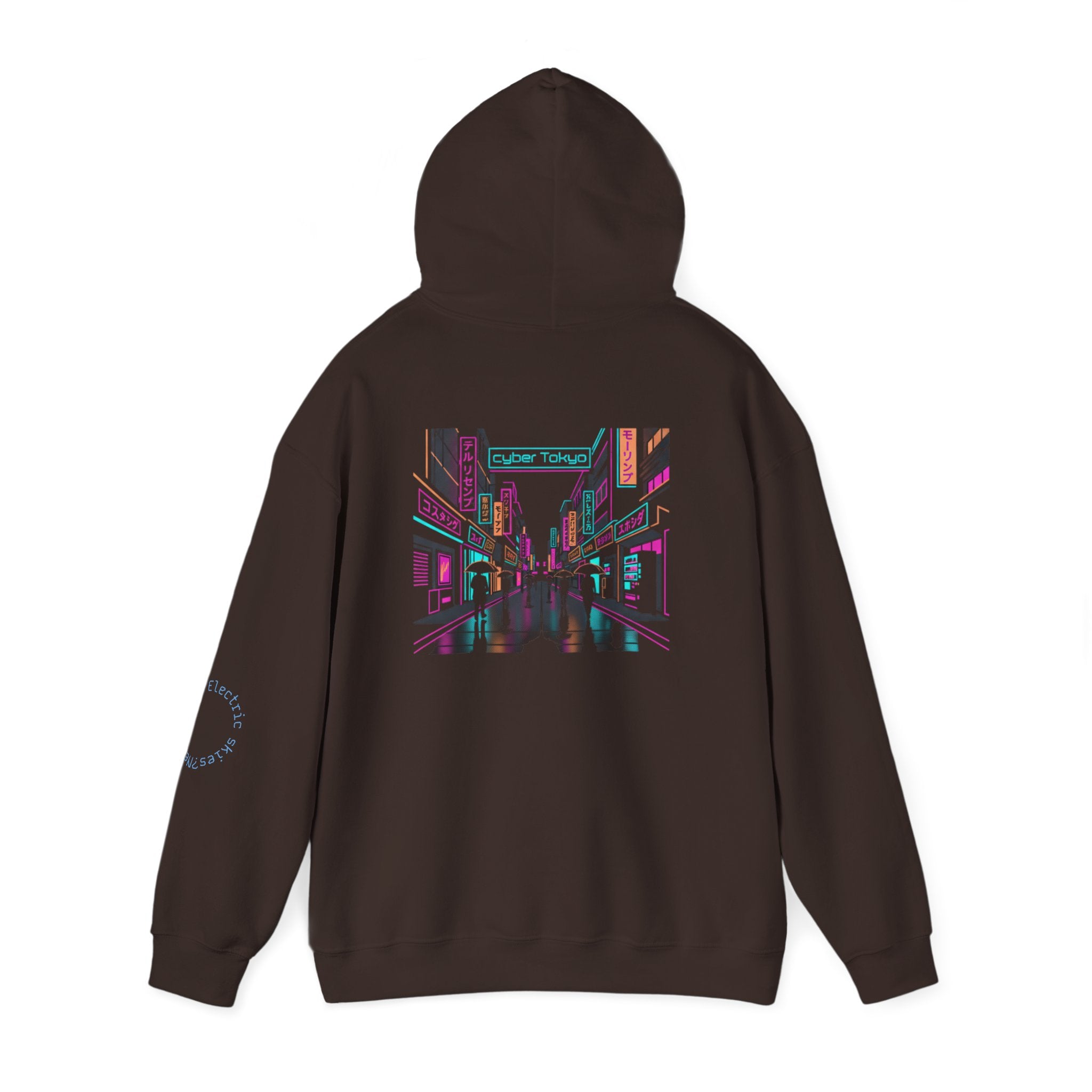 Cyber City Anime Hoodie – Neon Retro Dystopia Streetwear