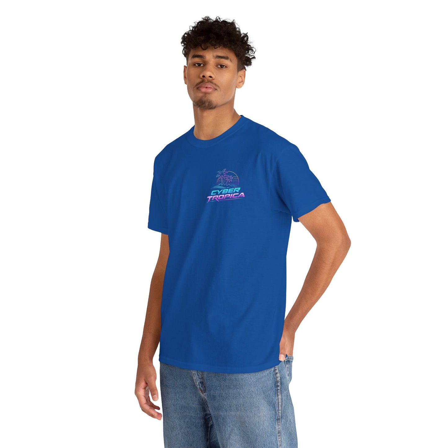 Retro Palm Tree Sunset T-Shirt — Vintage Tropical Beach Tee