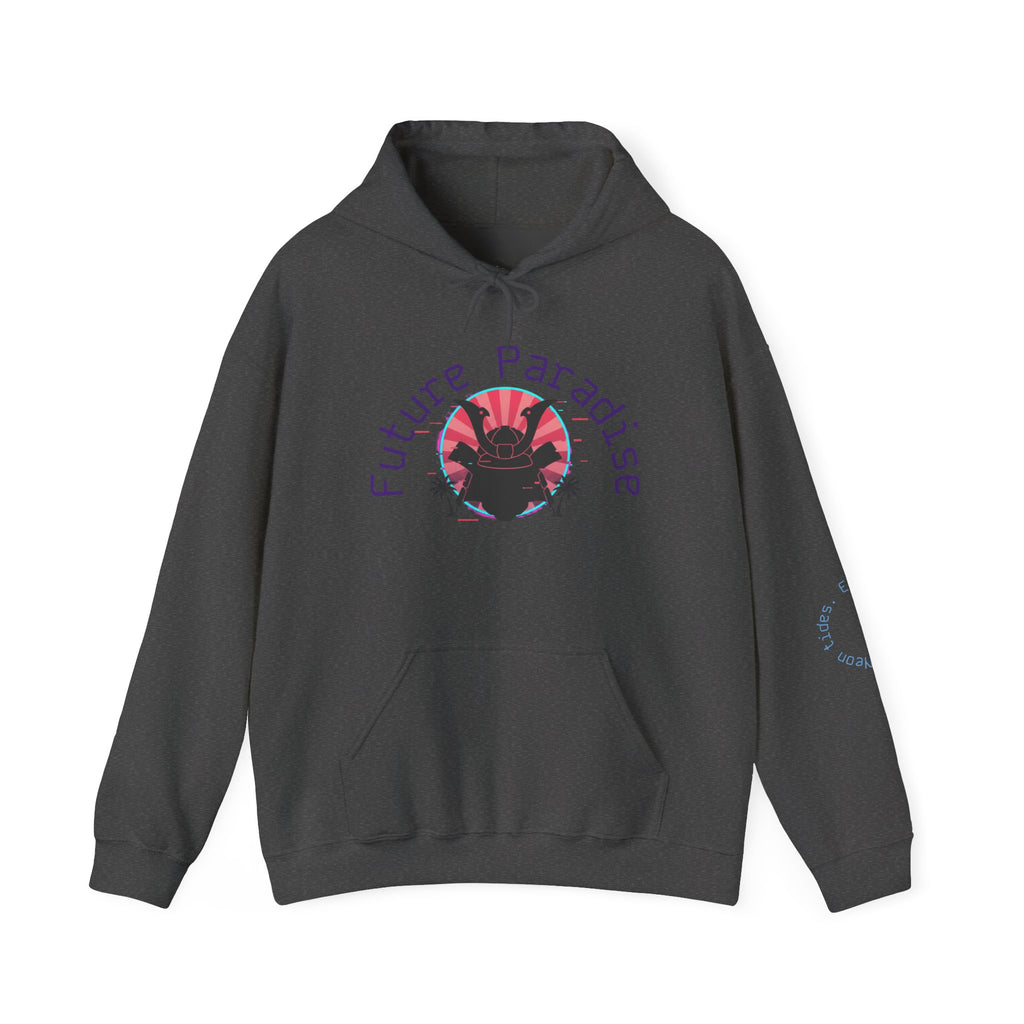 Future Paradise Hoodie — Retro Surf Samurai Graphic Pullover