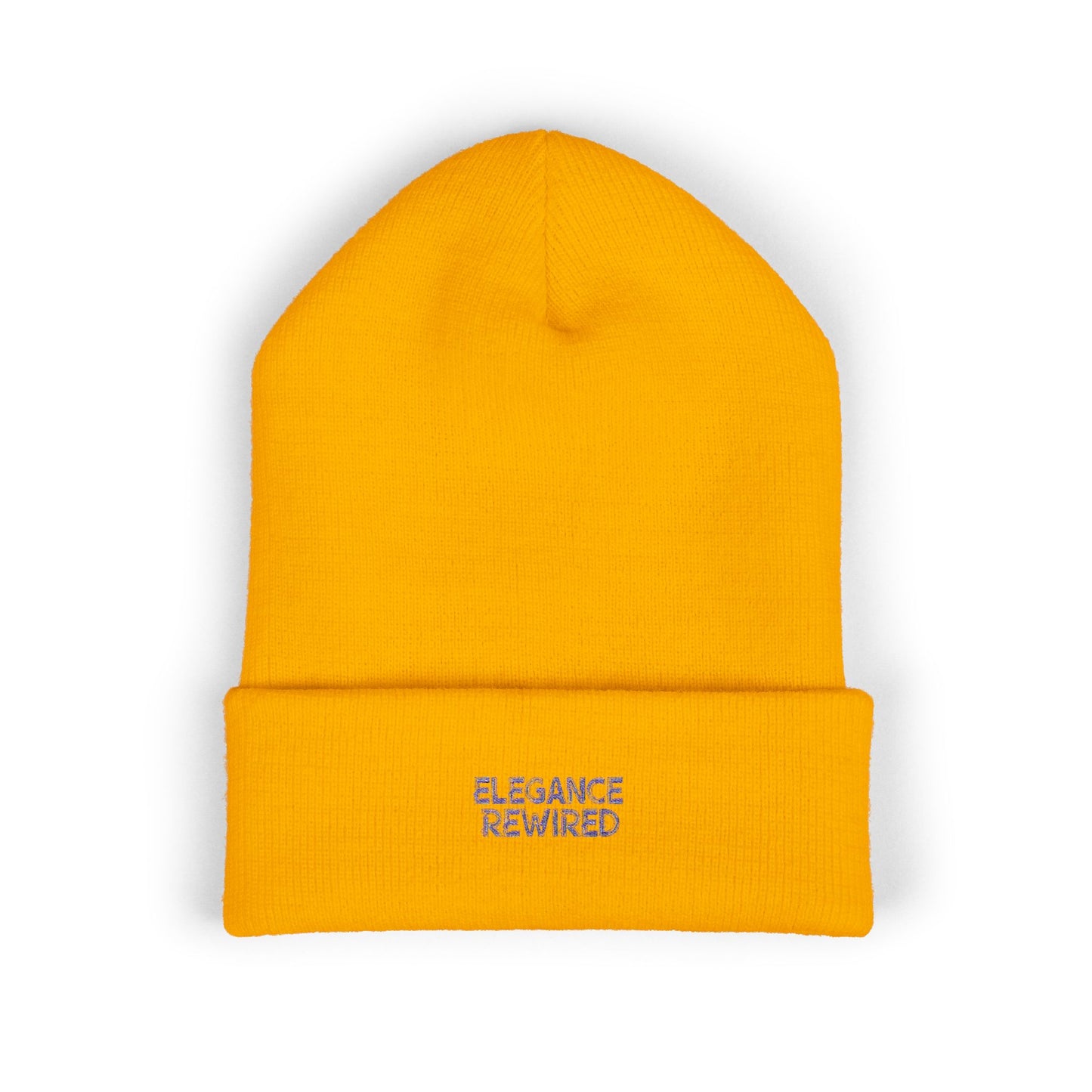 Embroidered 'Elegance Rewired' Cuffed Beanie