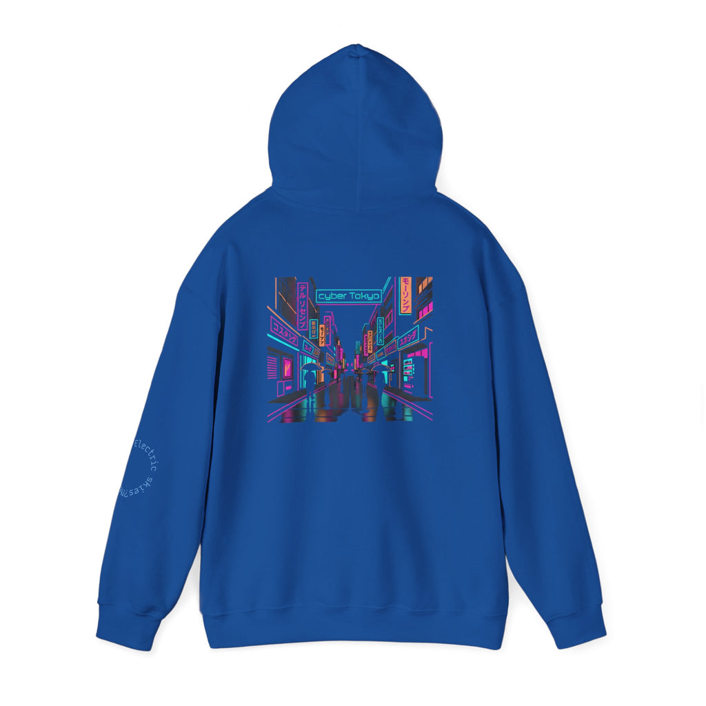 Cyber City Anime Hoodie – Neon Retro Dystopia Streetwear