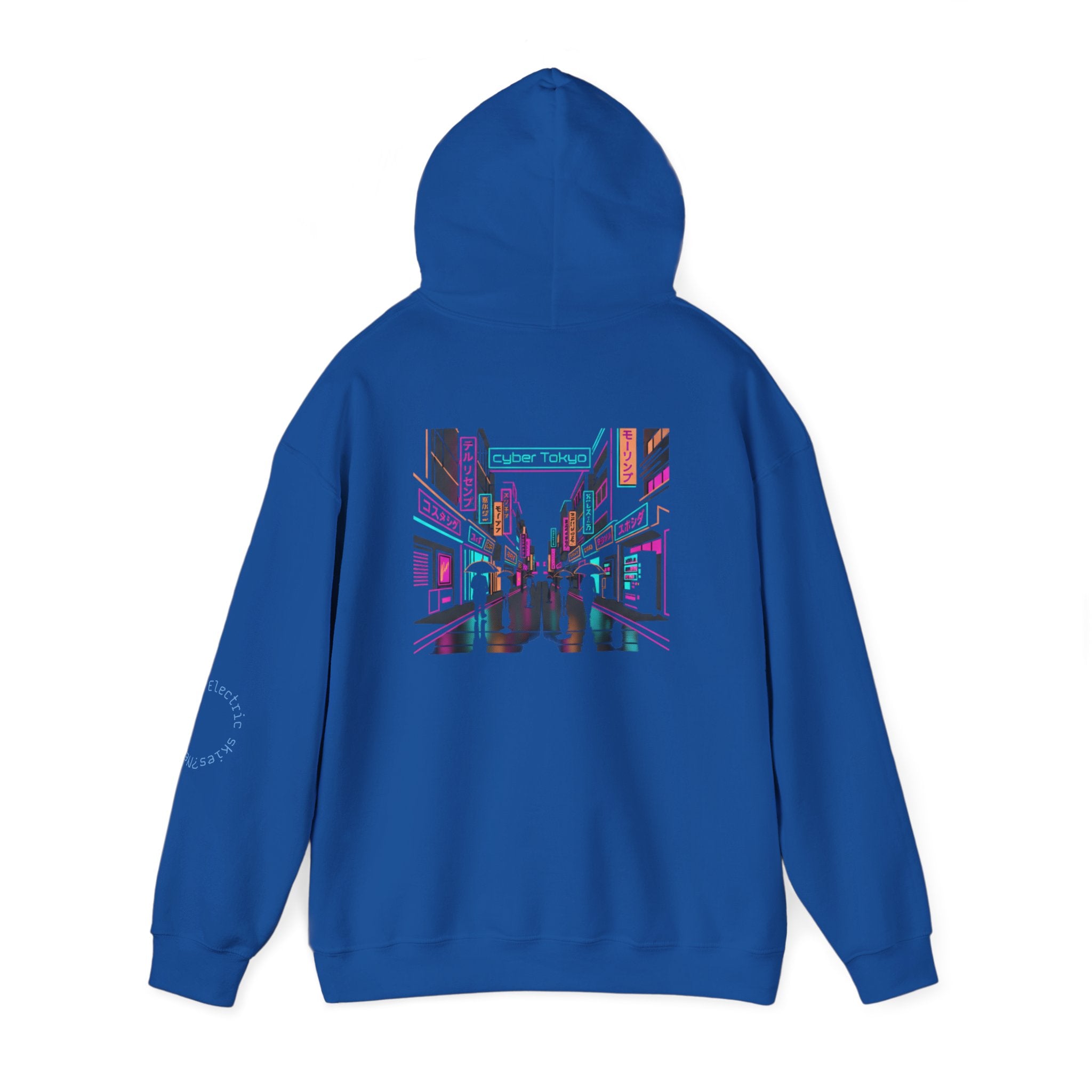 Cyber City Anime Hoodie – Neon Retro Dystopia Streetwear
