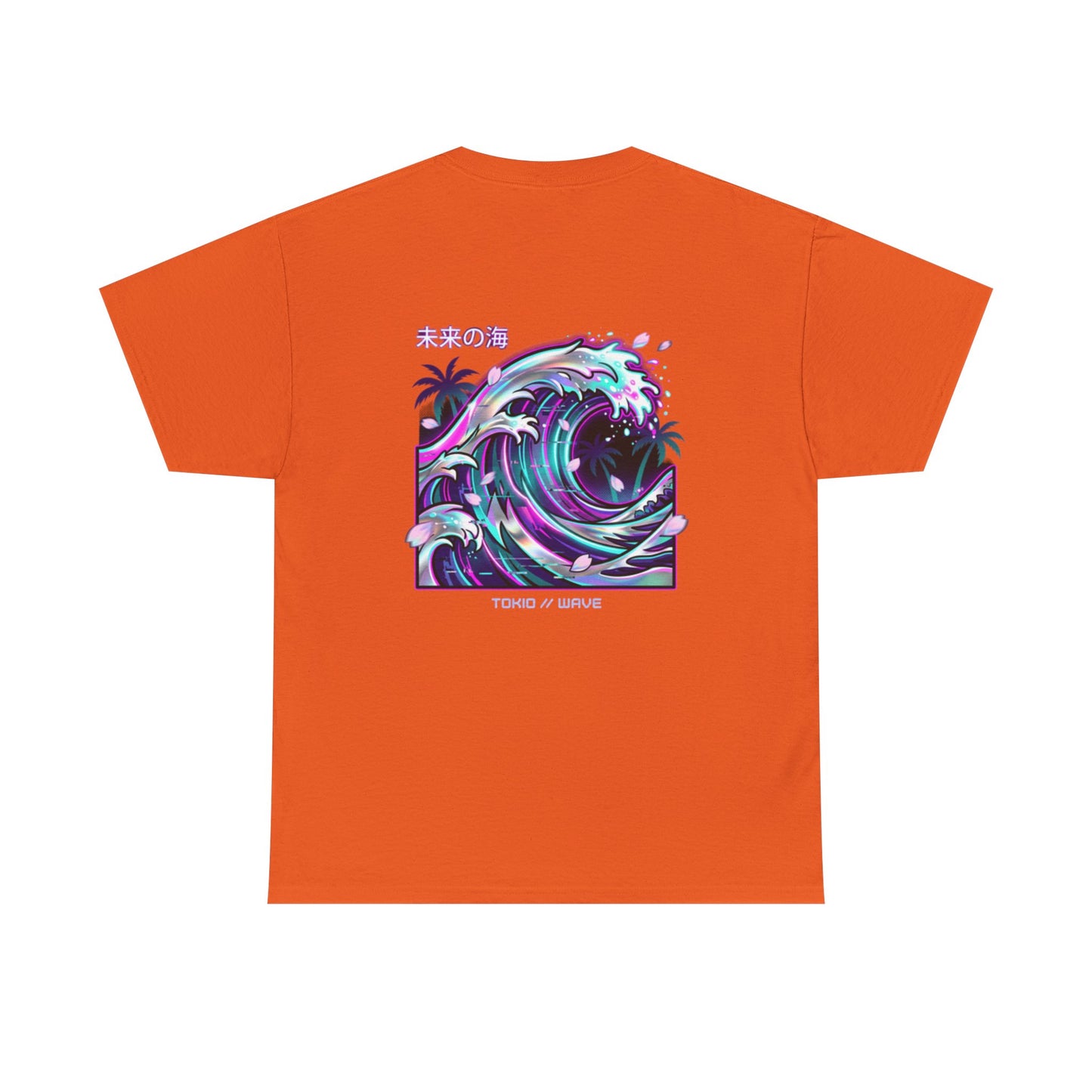 Vaporwave Japanese Surf T-Shirt — "未来の海" Retro Neon Aesthetic
