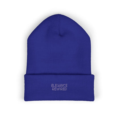 Embroidered 'Elegance Rewired' Cuffed Beanie