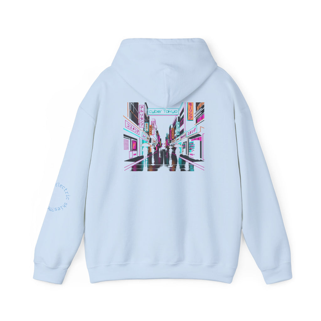 Cyber City Anime Hoodie – Neon Retro Dystopia Streetwear
