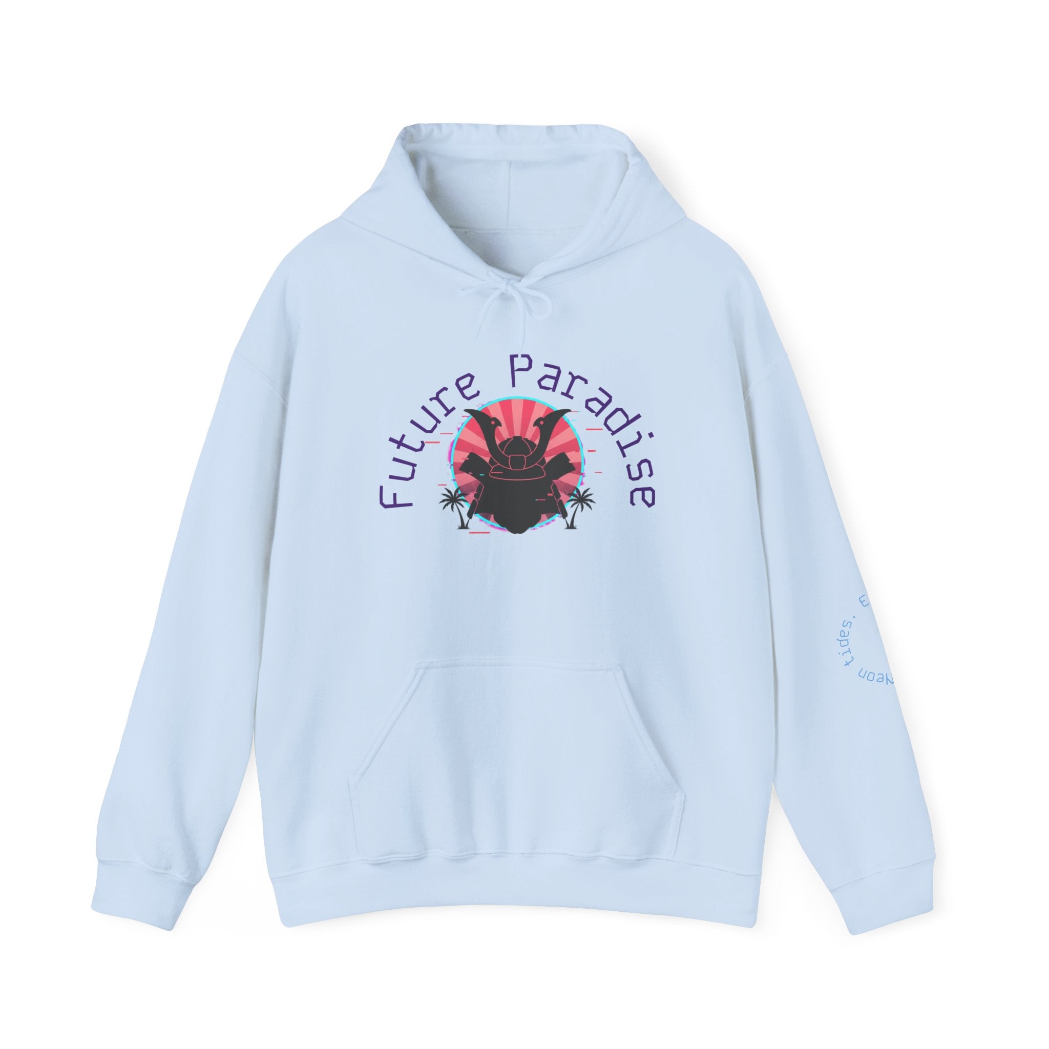 Future Paradise Hoodie — Retro Surf Samurai Graphic Pullover