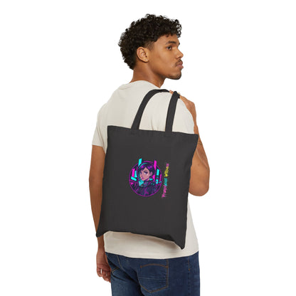 Neon Cyberpunk Girl Tote
