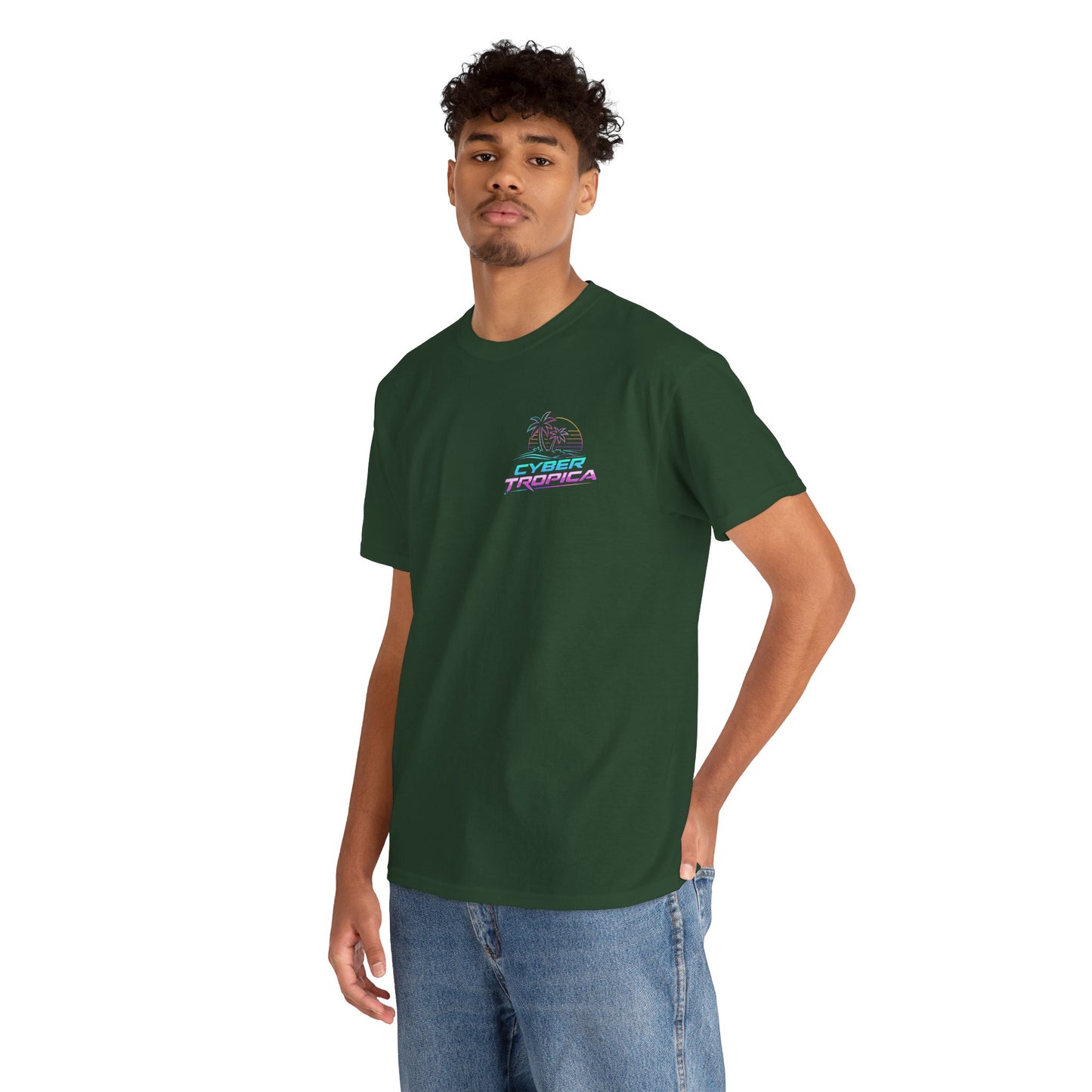 Retro Palm Tree Sunset T-Shirt — Vintage Tropical Beach Tee