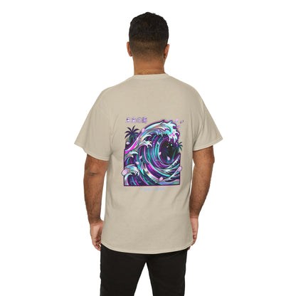 Vaporwave Japanese Surf T-Shirt — "未来の海" Retro Neon Aesthetic