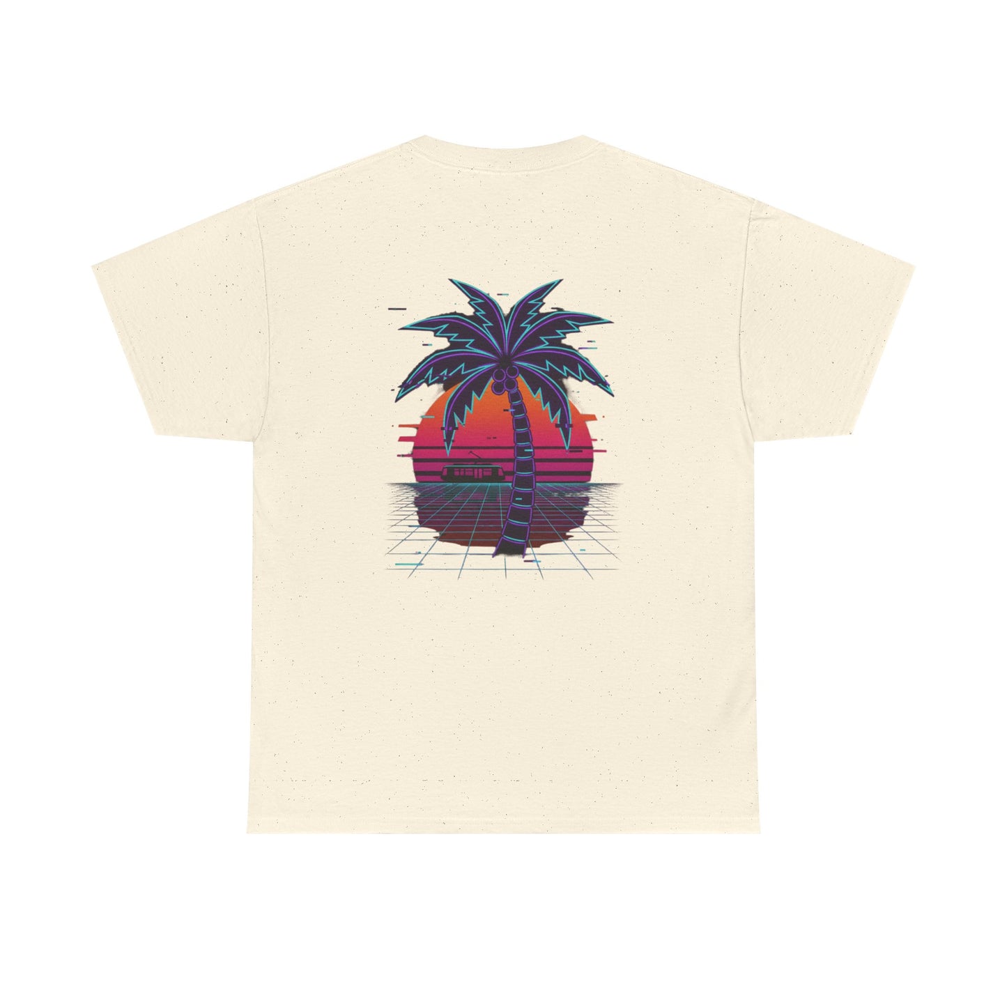 Retro Palm Tree Sunset T-Shirt — Vintage Tropical Beach Tee