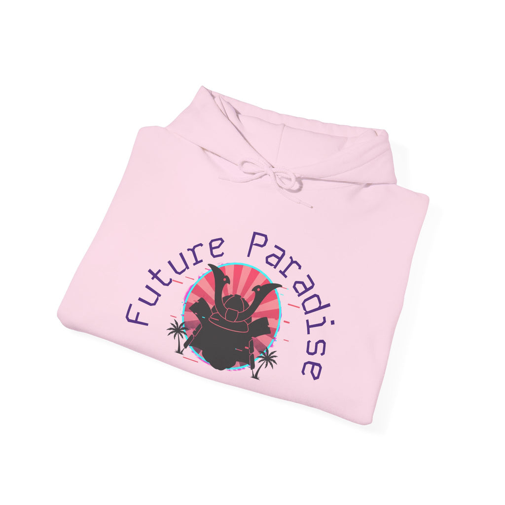 Future Paradise Hoodie — Retro Surf Samurai Graphic Pullover