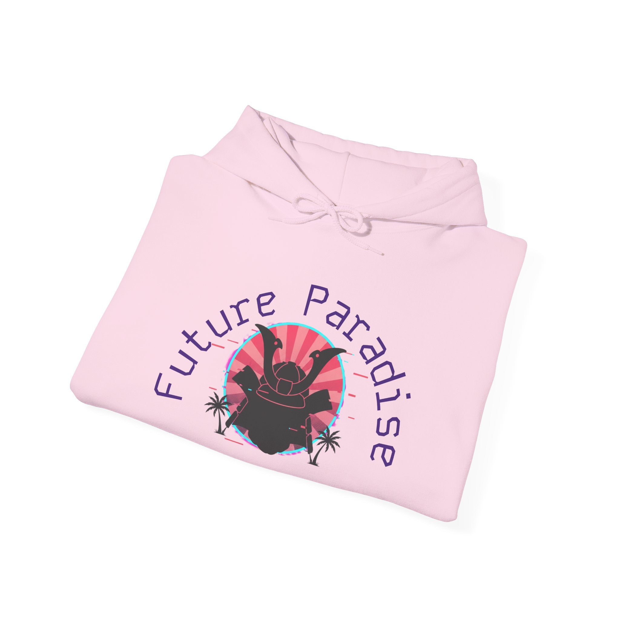 Future Paradise Hoodie — Retro Surf Samurai Graphic Pullover