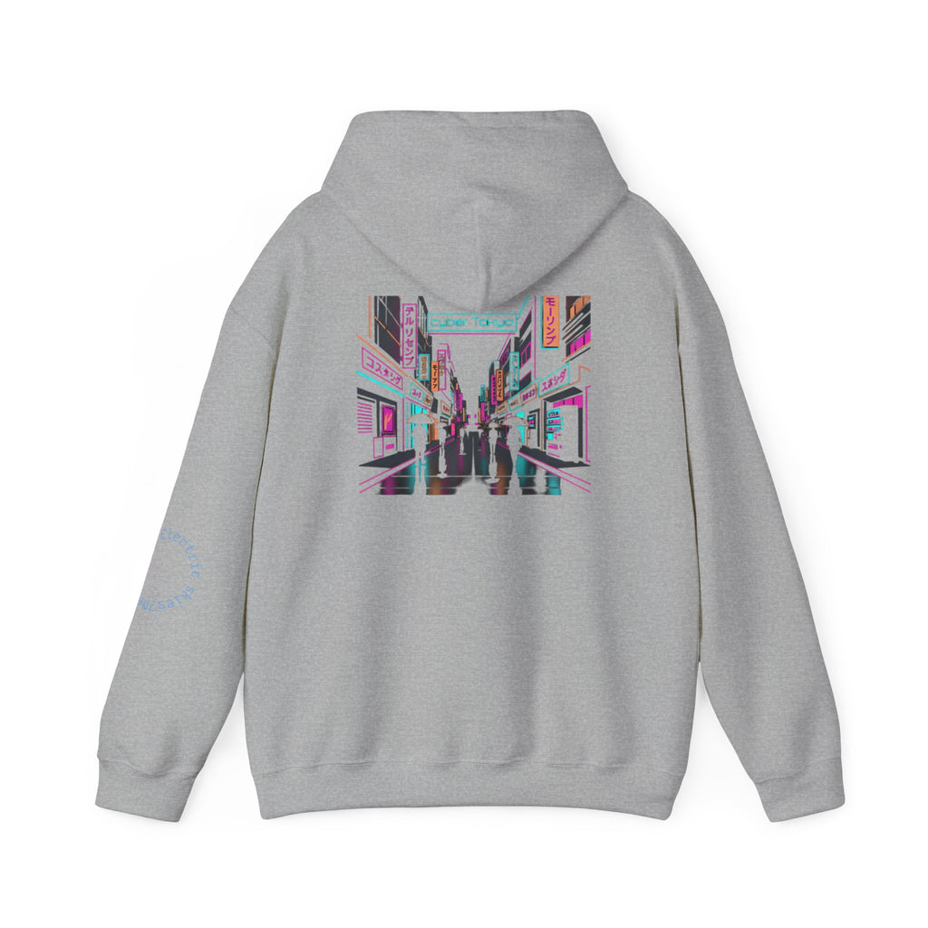 Cyber City Anime Hoodie – Neon Retro Dystopia Streetwear