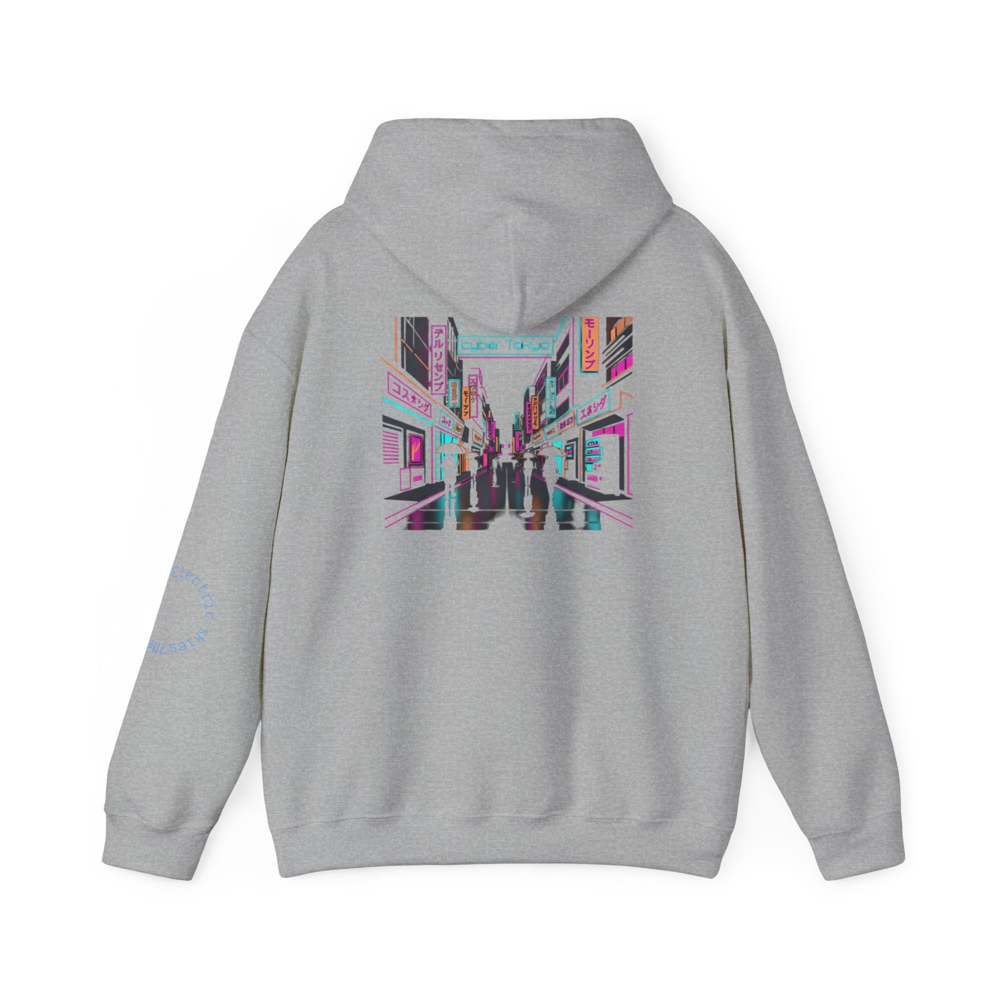 Cyber City Anime Hoodie – Neon Retro Dystopia Streetwear