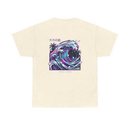 Vaporwave Japanese Surf T-Shirt — "未来の海" Retro Neon Aesthetic